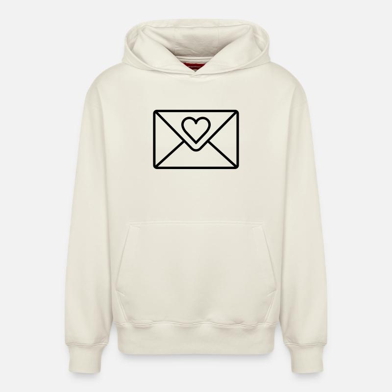 lettre d’amour - Sweat à capuche unisexe décontracté en coton biologique – de SPREAD - blanc cassé