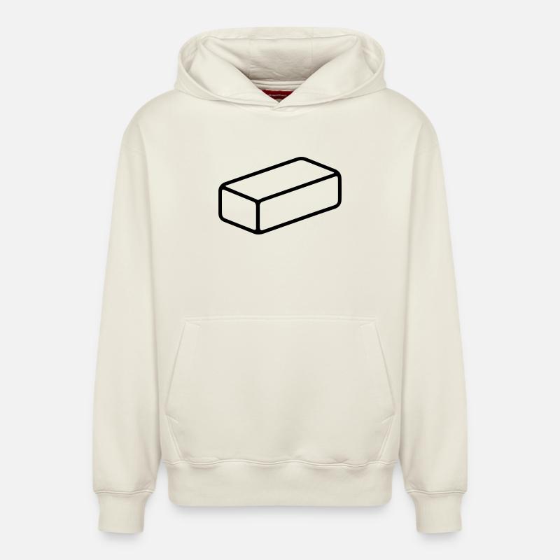 brique - Sweat à capuche unisexe décontracté en coton biologique – de SPREAD - blanc cassé