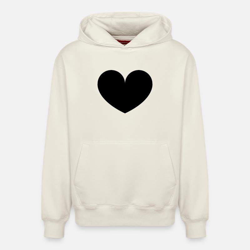 Cœur - Sweat à capuche unisexe décontracté en coton biologique – de SPREAD - blanc cassé