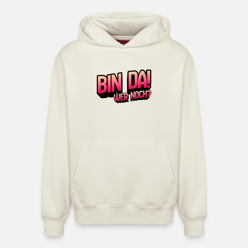 Bin Da Wer Noch Gradient - Relaxed Unisex Organic Hoodie – von SPREAD - Naturweiß
