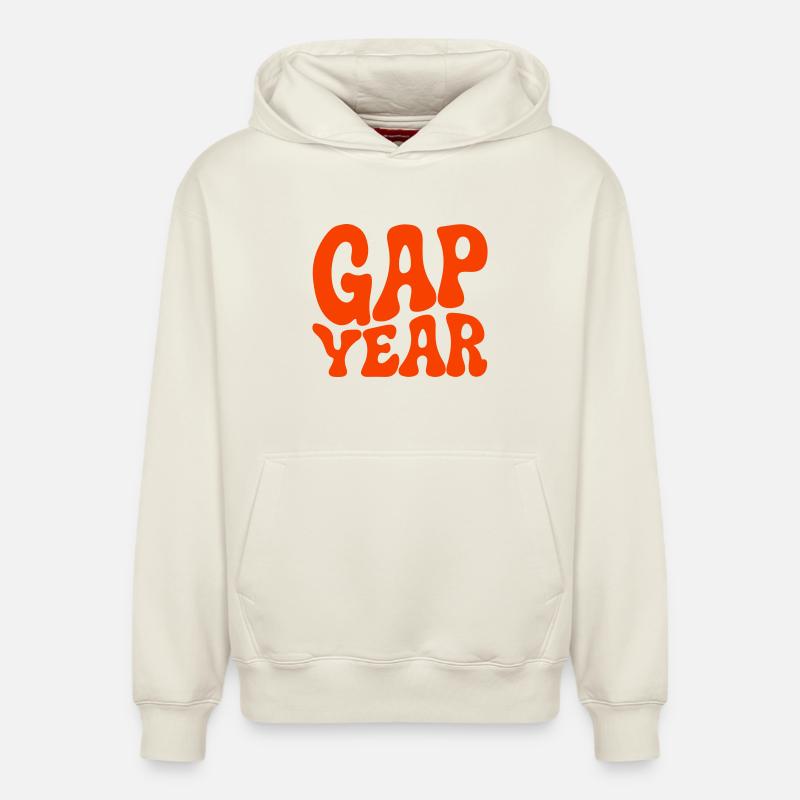 Année sabbatique - Sweat à capuche unisexe décontracté en coton biologique – de SPREAD - blanc cassé