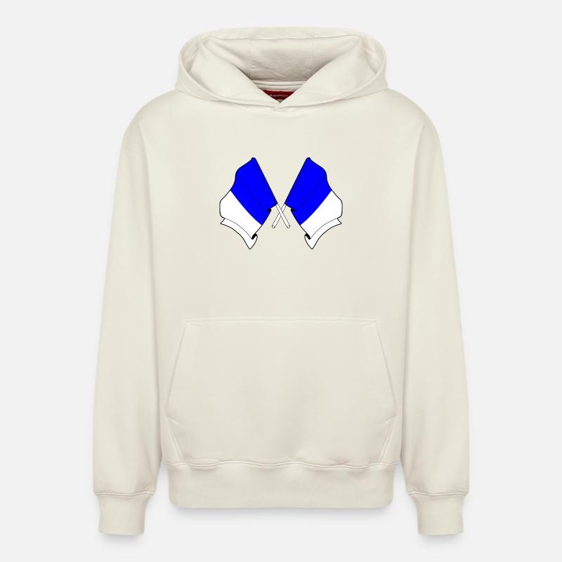 Spa Twin Flags - Sweat à capuche unisexe décontracté en coton biologique – de SPREAD - blanc cassé