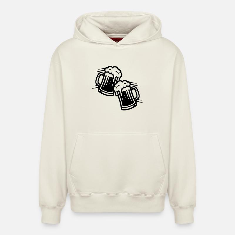 Bière Mug, Bière Comique - Sweat à capuche unisexe décontracté en coton biologique – de SPREAD - blanc cassé