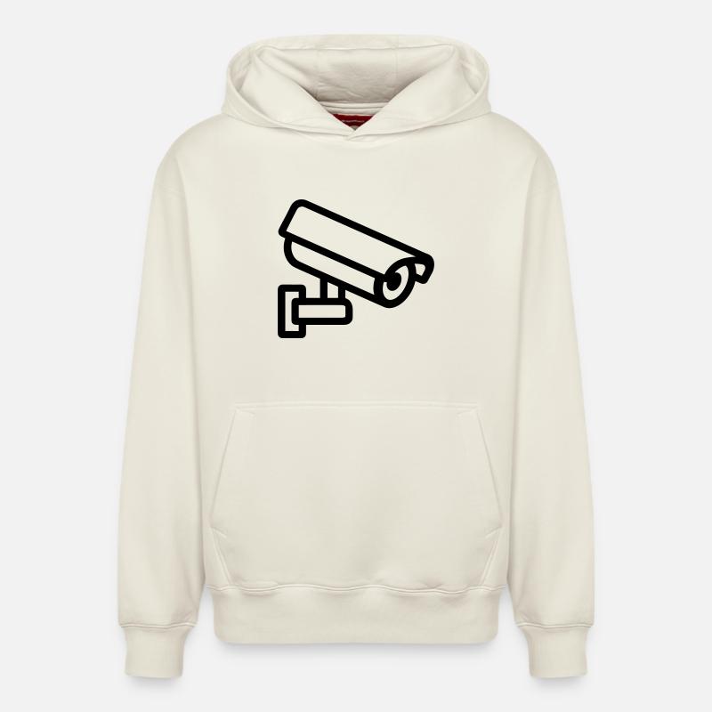 caméra - Sweat à capuche unisexe décontracté en coton biologique – de SPREAD - blanc cassé