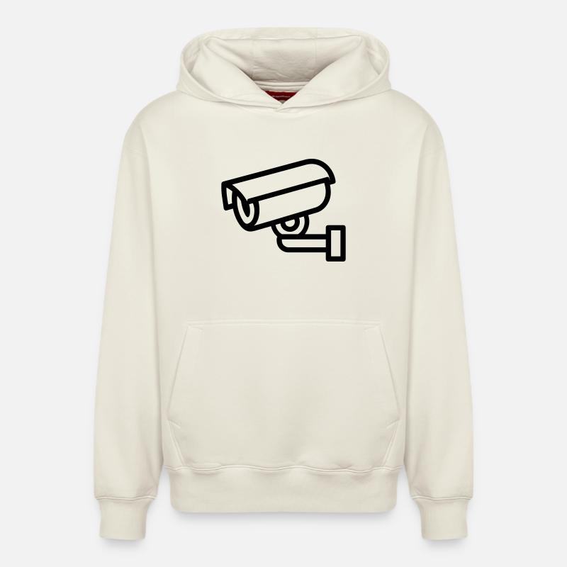 caméra - Sweat à capuche unisexe décontracté en coton biologique – de SPREAD - blanc cassé