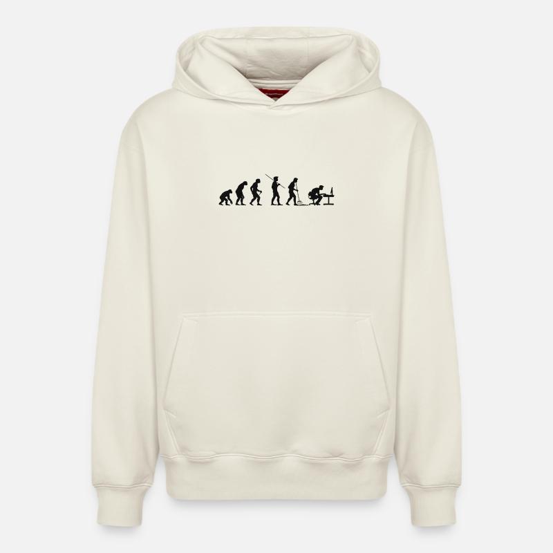 Programmierer Computerfreak Evolution - Relaxed Unisex Organic Hoodie – von SPREAD - Naturweiß