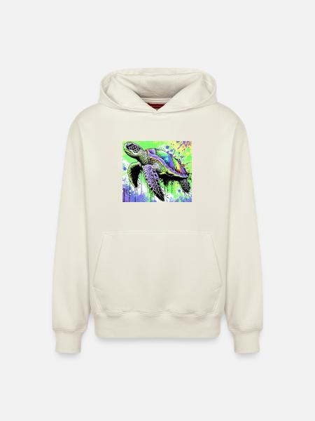 turtle - Relaxed Unisex Organic Hoodie – by SPREAD - off white