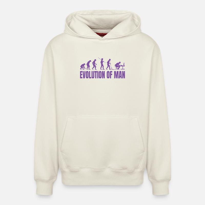 Programmierer Computerfreak Evolution Retro - Relaxed Unisex Organic Hoodie – von SPREAD - Naturweiß