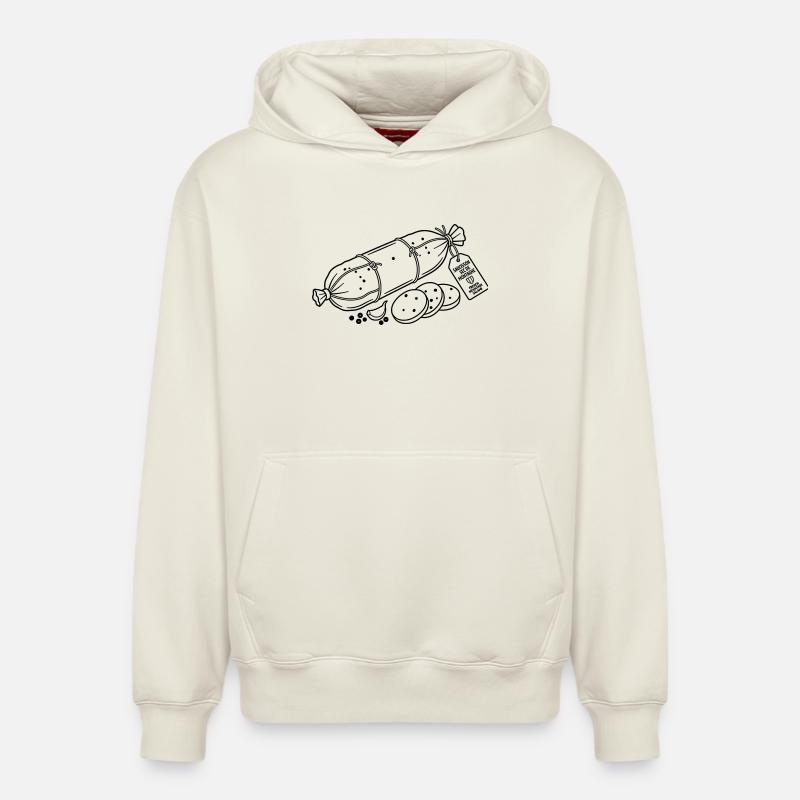 saucisson - Sweat à capuche unisexe décontracté en coton biologique – de SPREAD - blanc cassé