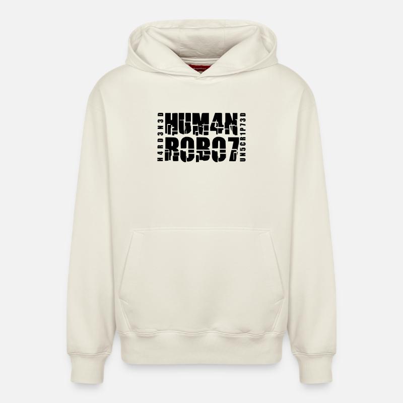 Hardened Human Robot Unscripted - Relaxed Unisex Organic Hoodie – by SPREAD - off white
