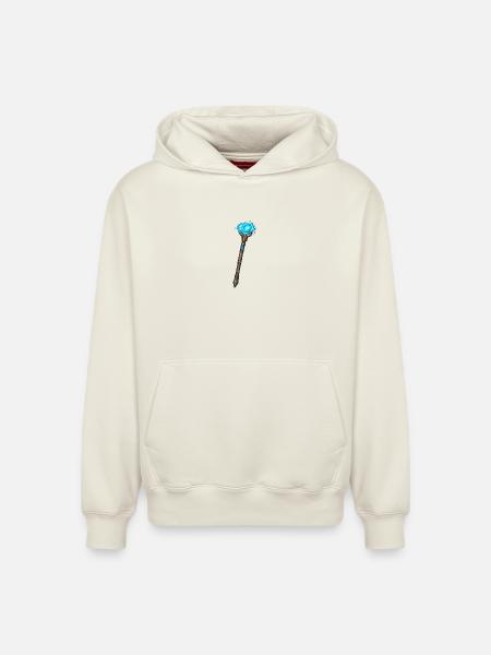 Magischer Kristallstab Blau - Relaxed Unisex Organic Hoodie – von SPREAD - Naturweiß