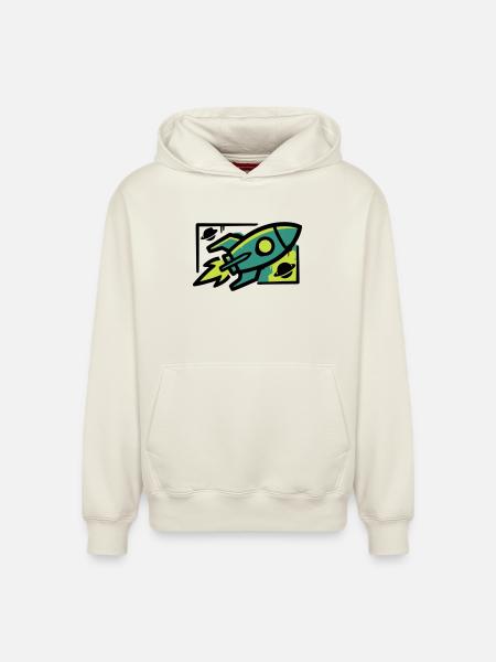 Rocket Graffiti Graphic - Relaxed Unisex Organic Hoodie – by SPREAD - off white
