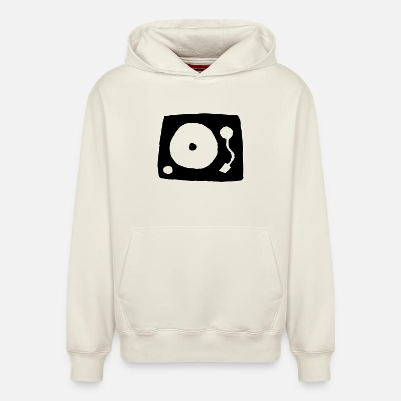 tourne-disque - Sweat à capuche unisexe décontracté en coton biologique – de SPREAD - blanc cassé