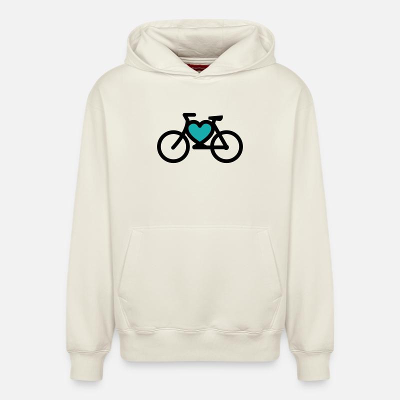 i ike mon vélo - Sweat à capuche unisexe décontracté en coton biologique – de SPREAD - blanc cassé