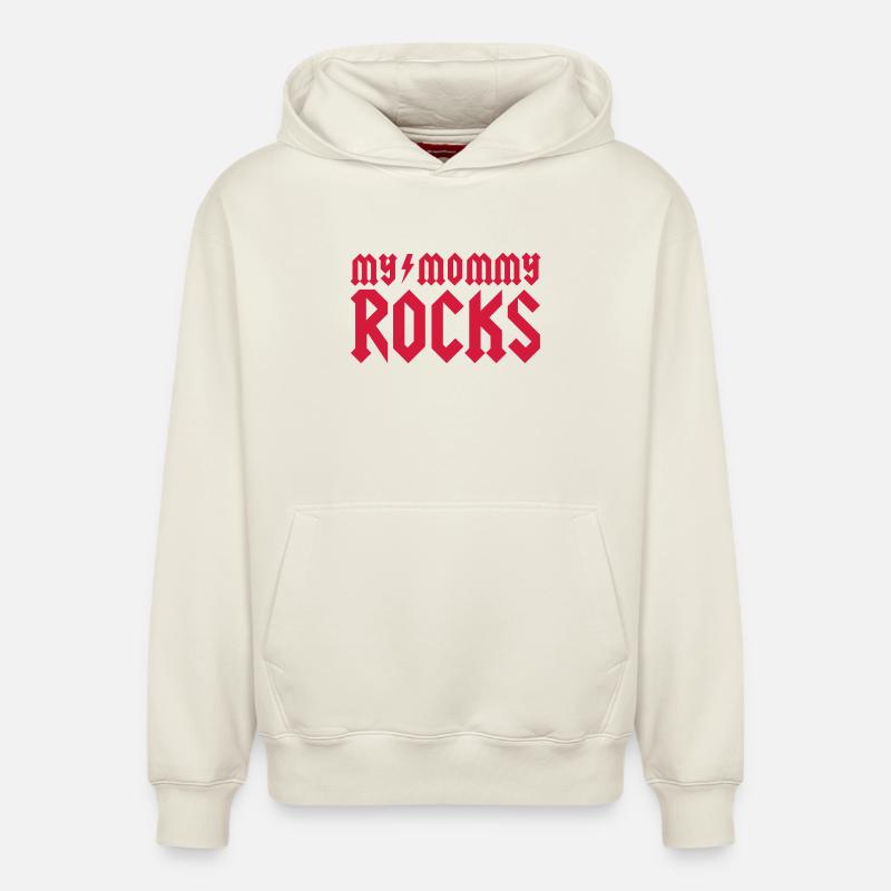 Ma maman roches - Sweat à capuche unisexe décontracté en coton biologique – de SPREAD - blanc cassé