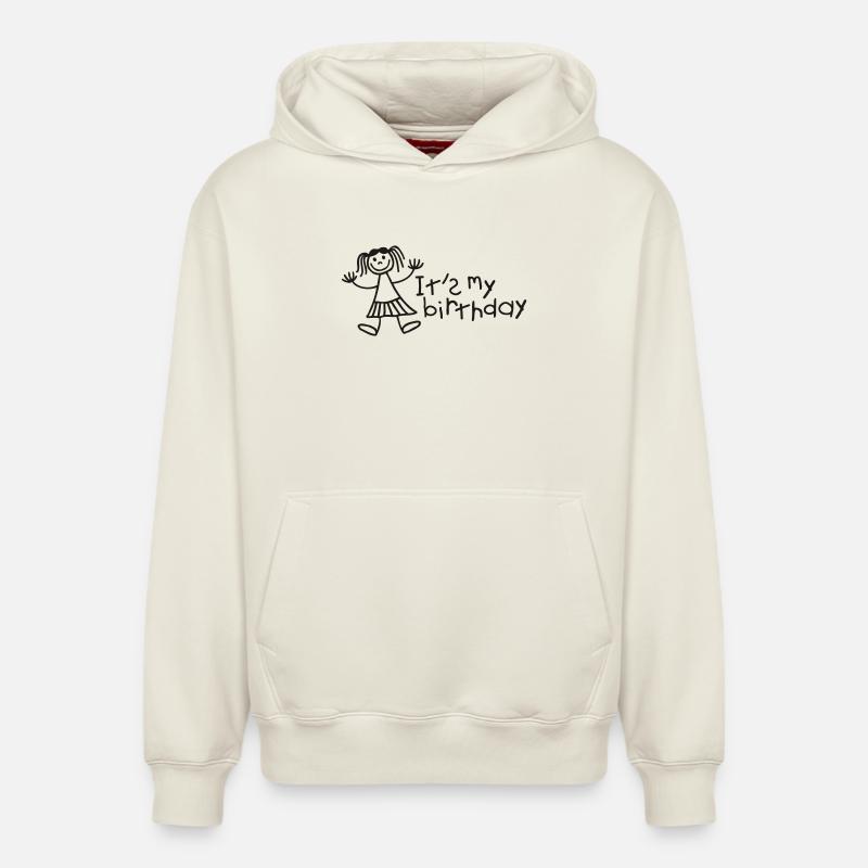 C'est mon anniversaire - Fille - Sweat à capuche unisexe décontracté en coton biologique – de SPREAD - blanc cassé
