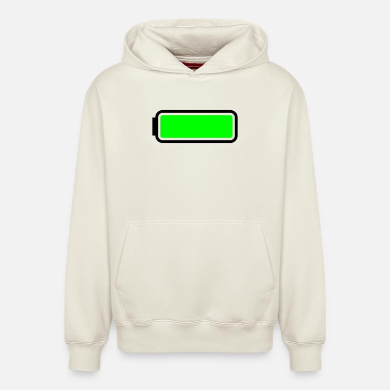 Batterie complète - Sweat à capuche unisexe décontracté en coton biologique – de SPREAD - blanc cassé
