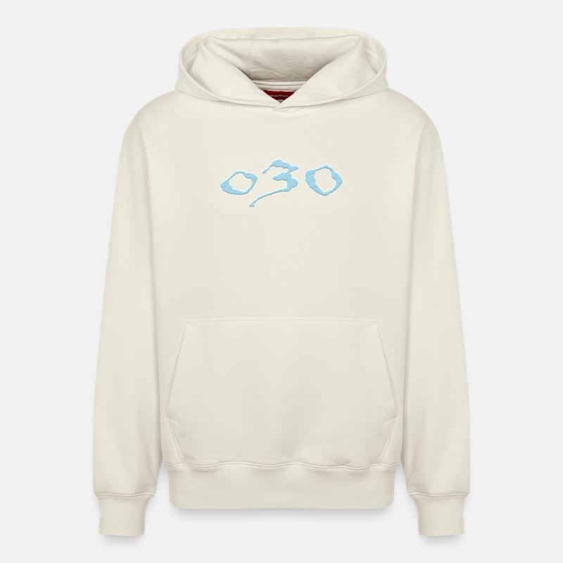 030 Exclusif - Sweat à capuche unisexe décontracté en coton biologique – de SPREAD - blanc cassé