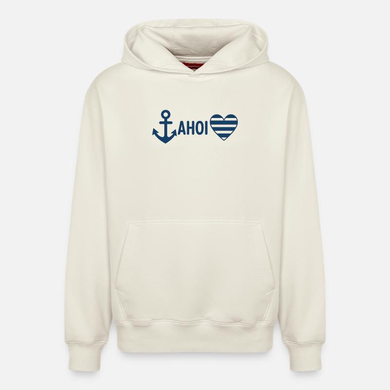 Ohé - Sweat à capuche unisexe décontracté en coton biologique – de SPREAD - blanc cassé