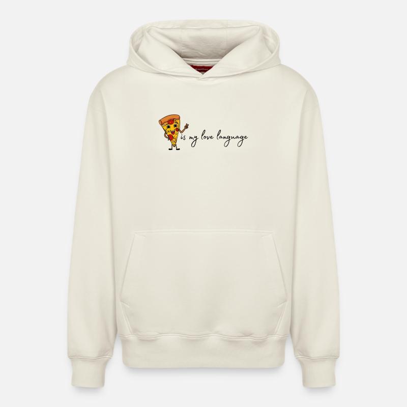 Pizza - Sweat à capuche unisexe décontracté en coton biologique – de SPREAD - blanc cassé
