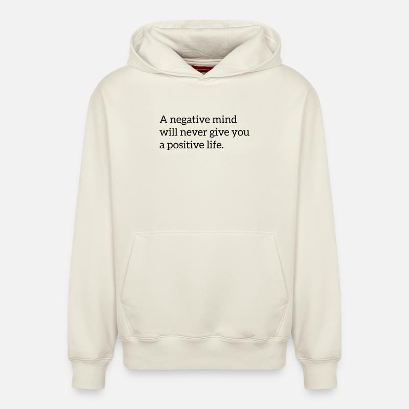 Dicton motivationnel anglais - Sweat à capuche unisexe décontracté en coton biologique – de SPREAD - blanc cassé