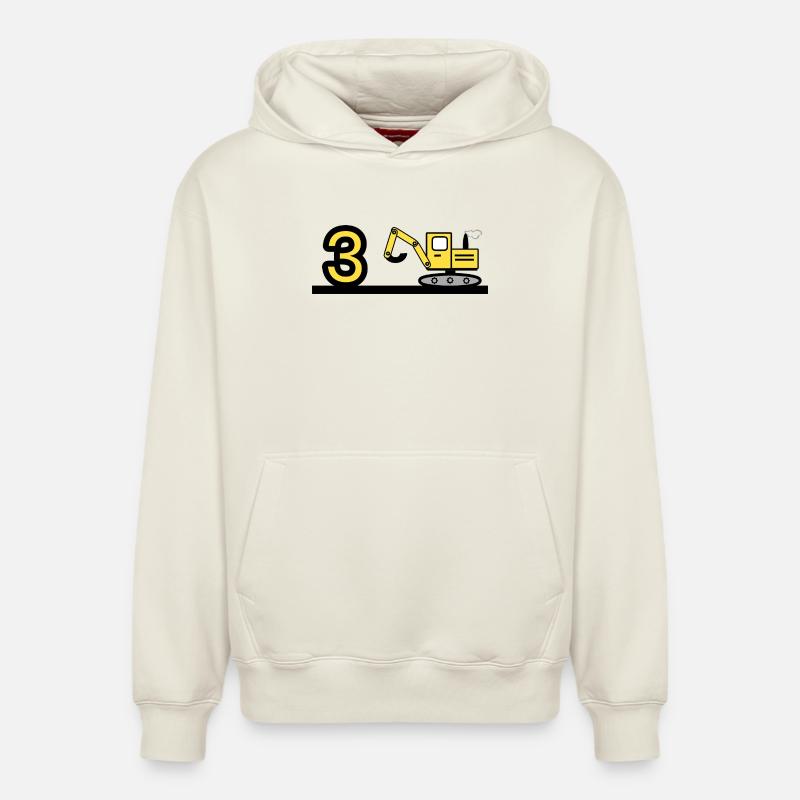 Excavatrice - Sweat à capuche unisexe décontracté en coton biologique – de SPREAD - blanc cassé