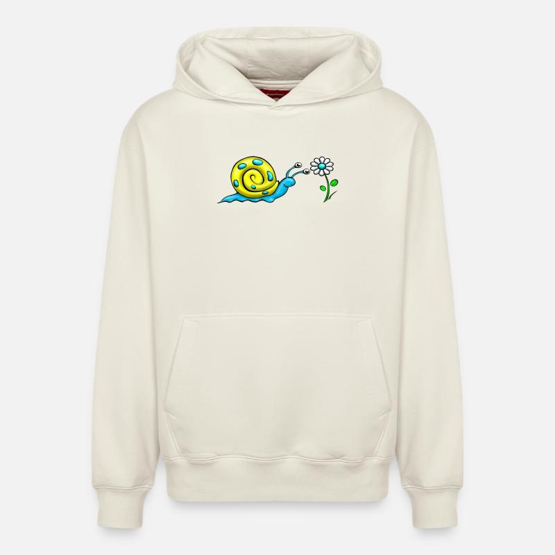 Vis avec fleur - Sweat à capuche unisexe décontracté en coton biologique – de SPREAD - blanc cassé
