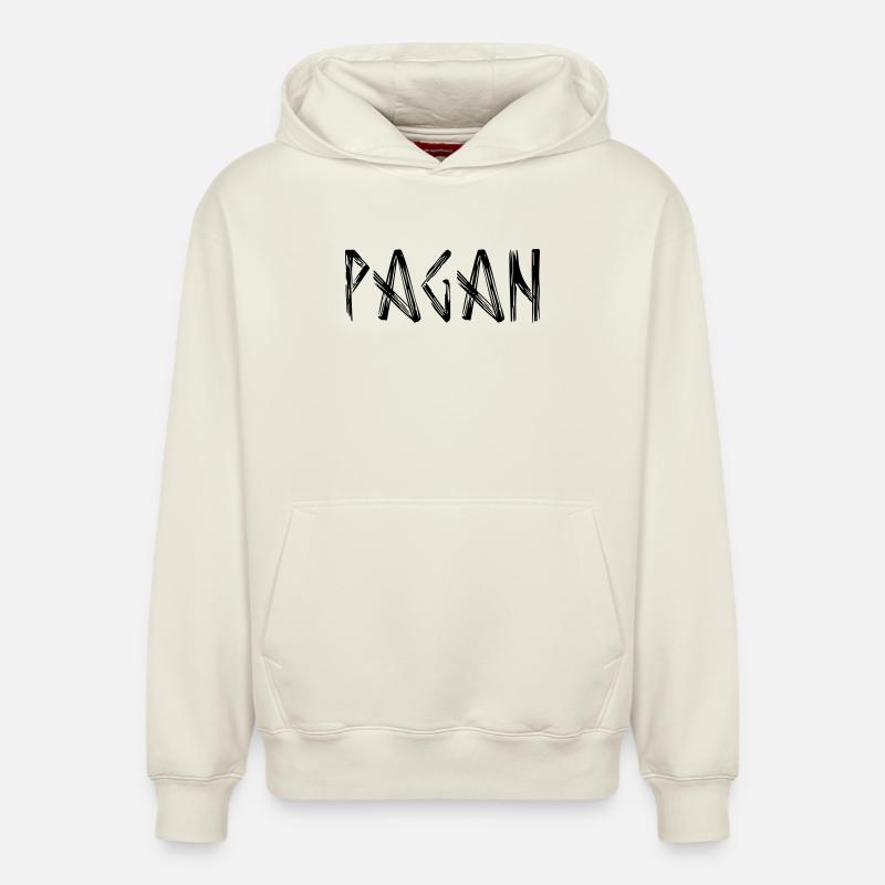 Logo de lettrage païen - Sweat à capuche unisexe décontracté en coton biologique – de SPREAD - blanc cassé
