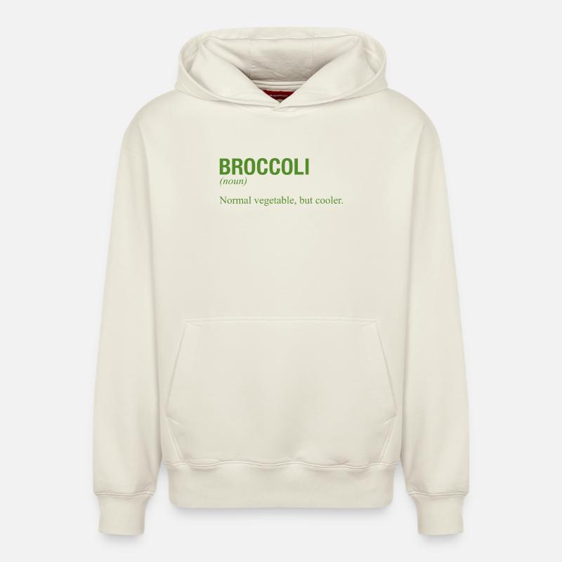 BROCCOLI Brokkoli - Sweat à capuche unisexe décontracté en coton biologique – de SPREAD - blanc cassé