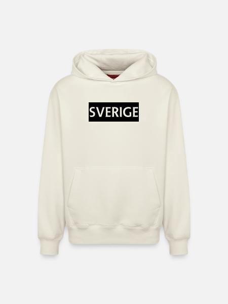 Suède - Sweat à capuche unisexe décontracté en coton biologique – de SPREAD - blanc cassé