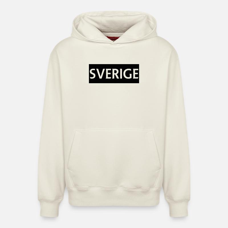 Suède - Sweat à capuche unisexe décontracté en coton biologique – de SPREAD - blanc cassé