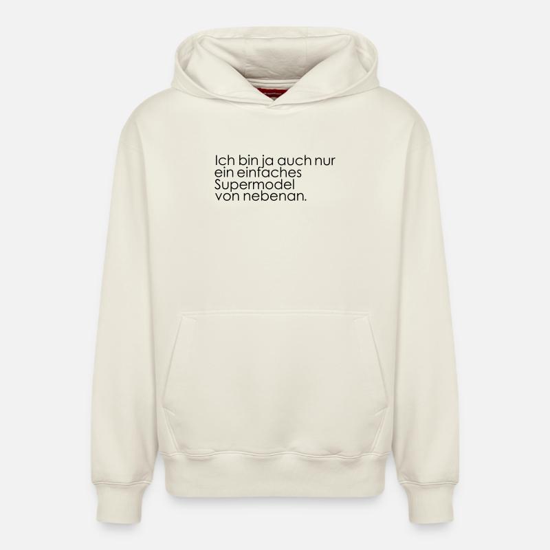 Supermodel d’à côté - Sweat à capuche unisexe décontracté en coton biologique – de SPREAD - blanc cassé