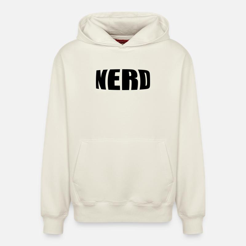 Nerd - Sweat à capuche unisexe décontracté en coton biologique – de SPREAD - blanc cassé