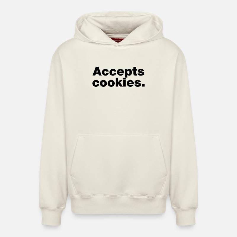 Accepte les cookies - Sweat à capuche unisexe décontracté en coton biologique – de SPREAD - blanc cassé