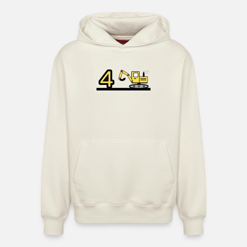 Excavatrice - Sweat à capuche unisexe décontracté en coton biologique – de SPREAD - blanc cassé
