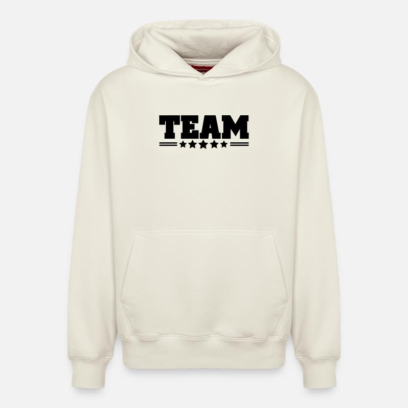 team - Sweat à capuche unisexe décontracté en coton biologique – de SPREAD - blanc cassé