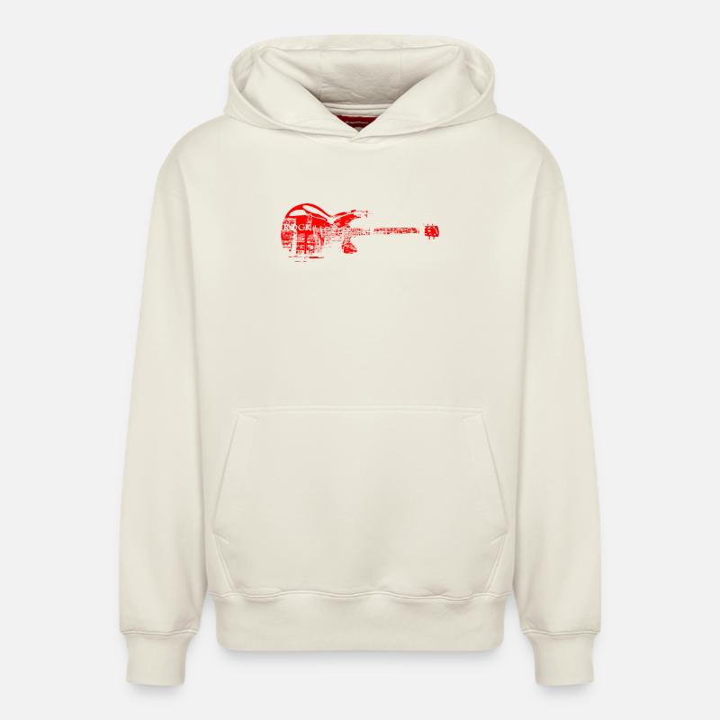 Tee shirt rock - Sweat à capuche unisexe décontracté en coton biologique – de SPREAD - blanc cassé