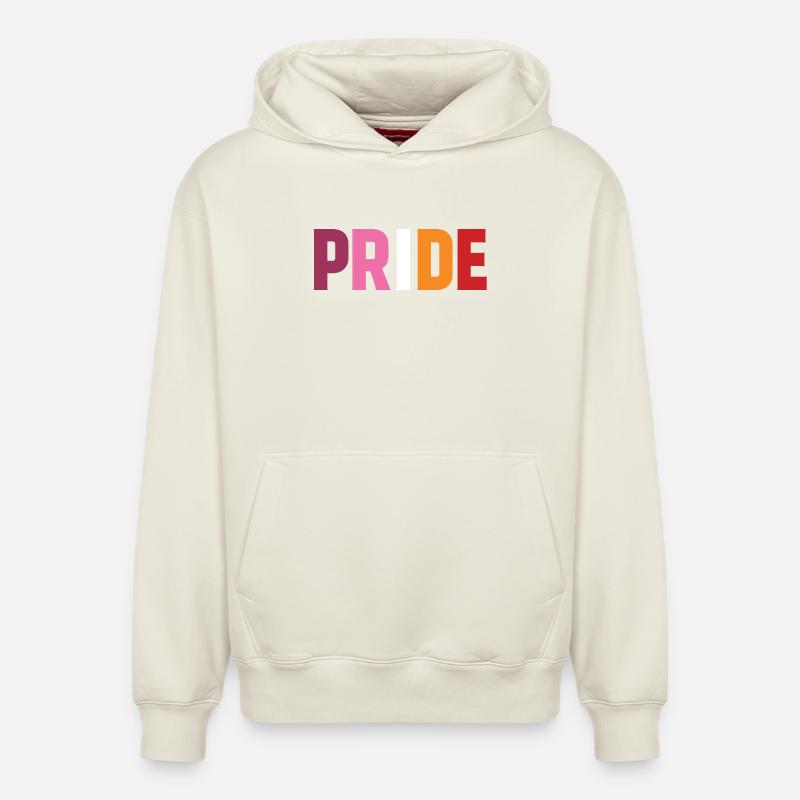 Fierté lesbienne - Sweat à capuche unisexe décontracté en coton biologique – de SPREAD - blanc cassé