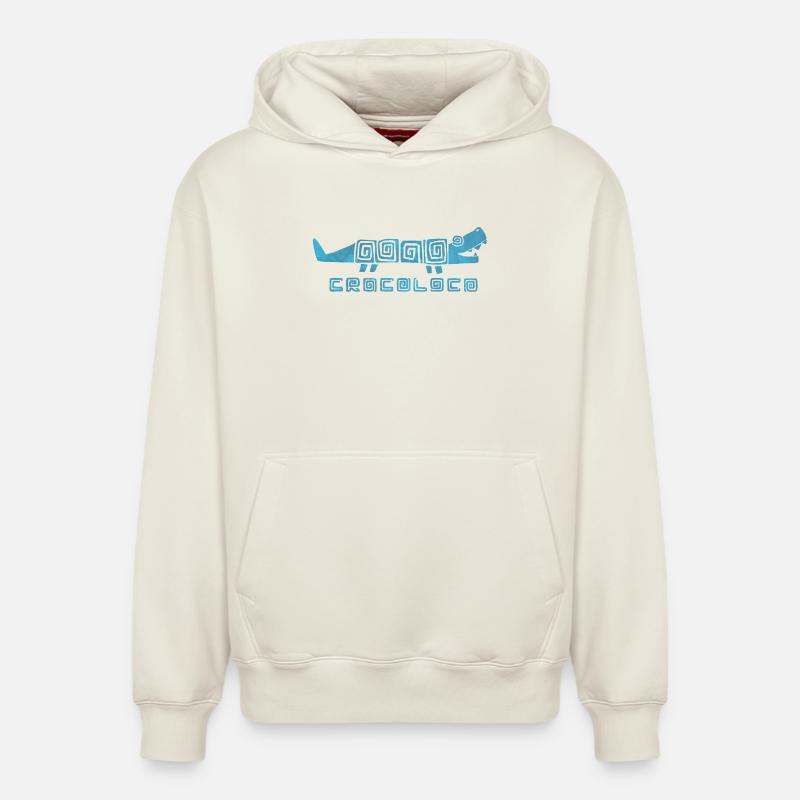 Crocoloco - Sweat à capuche unisexe décontracté en coton biologique – de SPREAD - blanc cassé