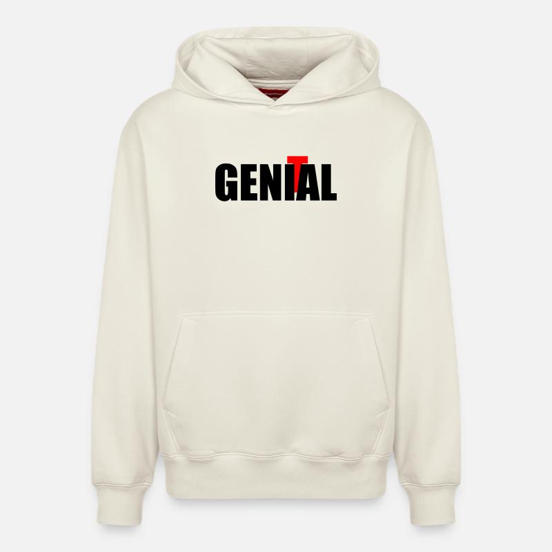 Génitaux génitaux - Sweat à capuche unisexe décontracté en coton biologique – de SPREAD - blanc cassé