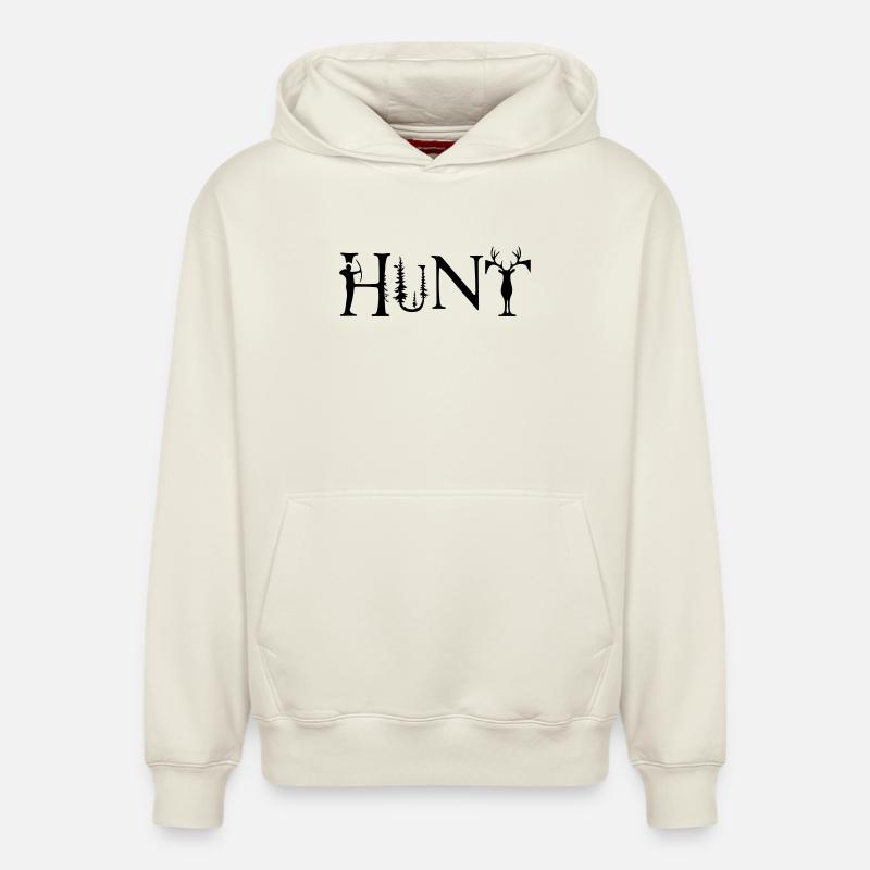 Chasse - Sweat à capuche unisexe décontracté en coton biologique – de SPREAD - blanc cassé