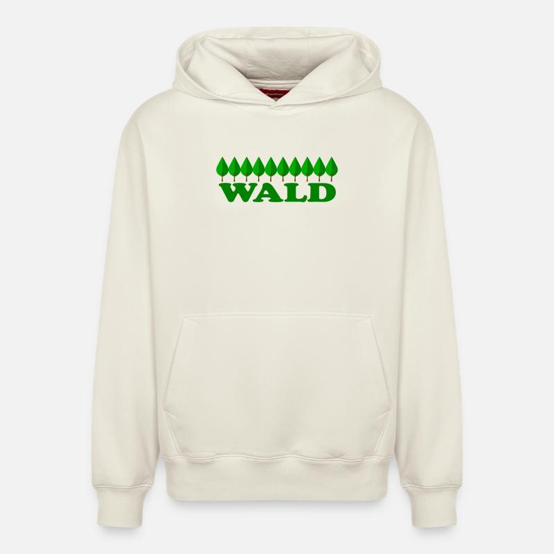 Forêt - Sweat à capuche unisexe décontracté en coton biologique – de SPREAD - blanc cassé