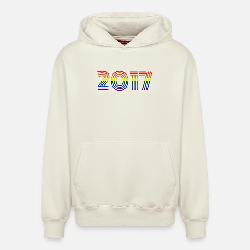 2017 - Sweat à capuche unisexe décontracté en coton biologique – de SPREAD - blanc cassé