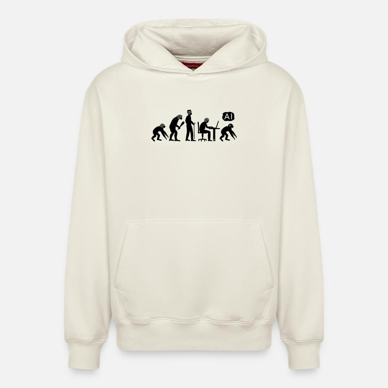 AI-volution - Relaxed Unisex Organic Hoodie – von SPREAD - Naturweiß