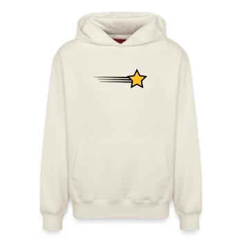 6061912 121727179 Star - Relaxed Unisex Organic Hoodie – by SPREAD - off white - Front - AI Model Female 172 dark (172cm) & AI Model Male 178 light (178cm)
