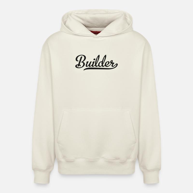 Constructeur - Sweat à capuche unisexe décontracté en coton biologique – de SPREAD - blanc cassé