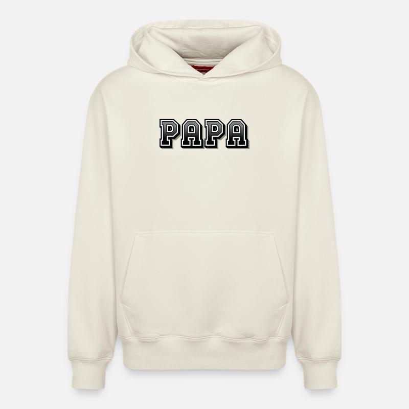 PAPA - Sweat à capuche unisexe décontracté en coton biologique – de SPREAD - blanc cassé