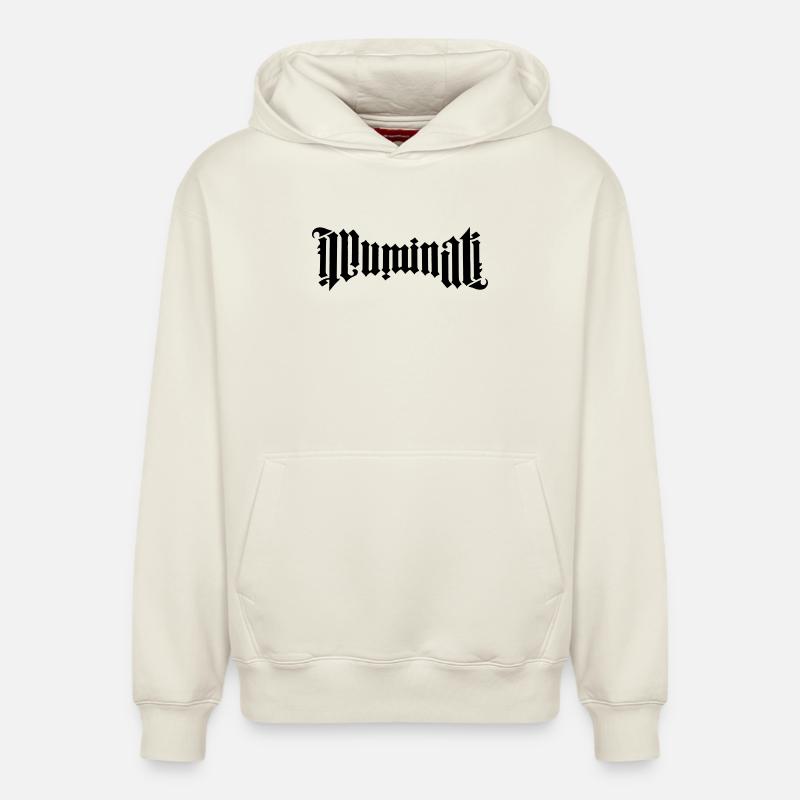 Calligraphie Illuminati - Sweat à capuche unisexe décontracté en coton biologique – de SPREAD - blanc cassé