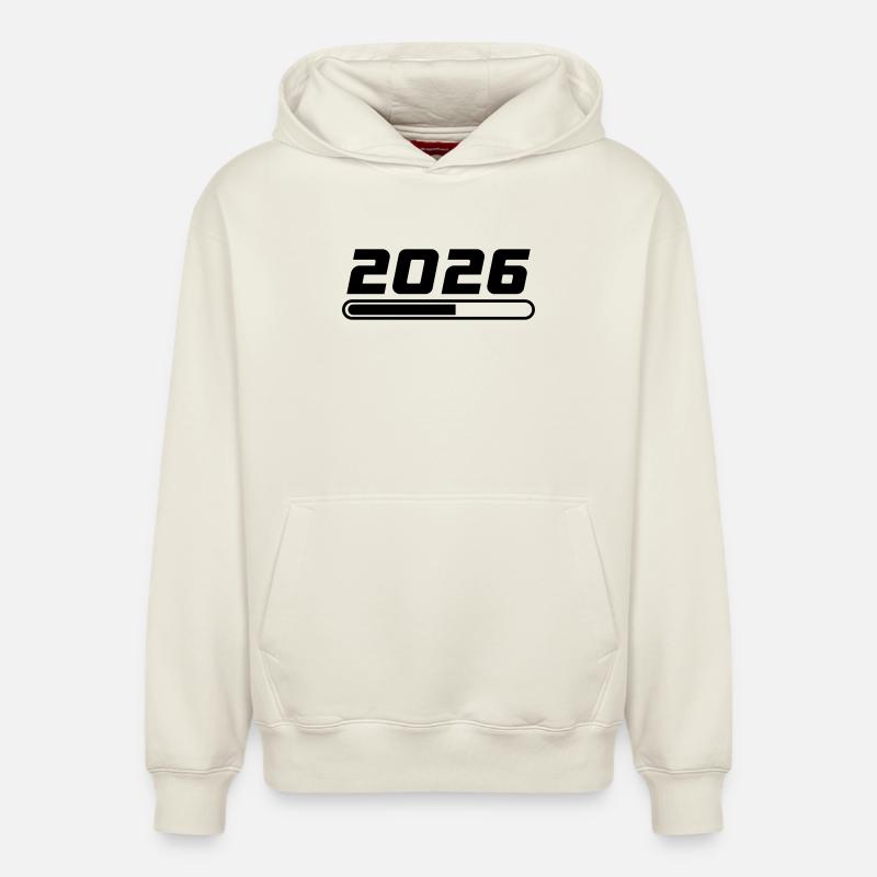 2026 Loading - Relaxed Unisex Organic Hoodie – von SPREAD - Naturweiß