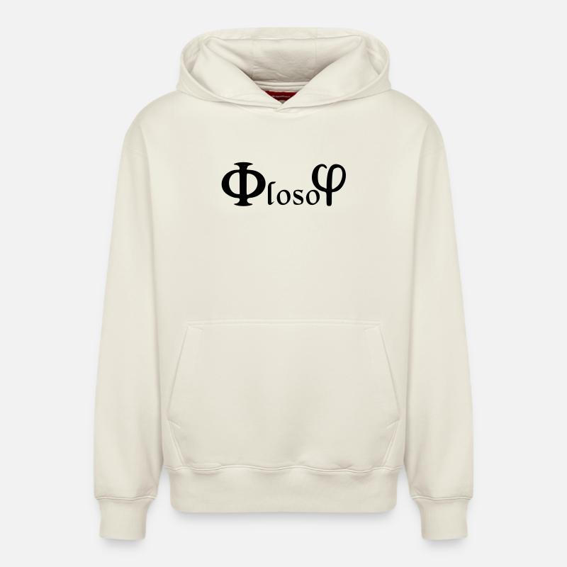 Philosophie / (phi) loso (phi) - Relaxed Unisex Organic Hoodie – von SPREAD - Naturweiß